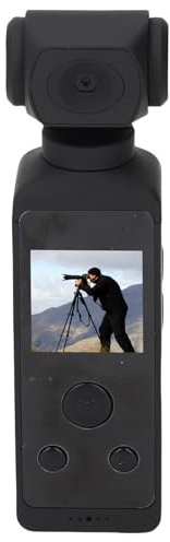 Caméra d'action de Poches, Caméscope Vidéo Anti-Shake 4K 30fps Ultra HD avec Tête de Rotation de 270 °, étui à Preuves d'eau de 98 Pieds, Micro Externe, Caméra sous-Marine