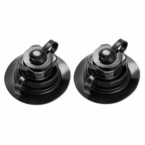 TOP-MAX 2 Stück Boston Ventil, Universelle Einweg-Aufblasventilkappe, Luftdichter Spiral-Verschluss für Luftmatratze Pool Aufblasbett, Schwarz