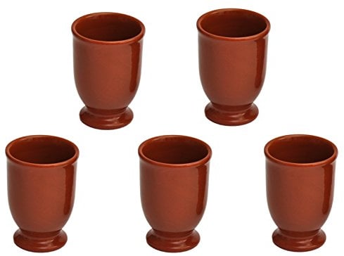 MamboCat 5er Tonbecher I Vollglasiert I 175 ml I Mediterran I Unikat Handarbeit I Met-Pott I Ton Mug Tumbler I Antike/Vintage I Mittelalter I Wikinger