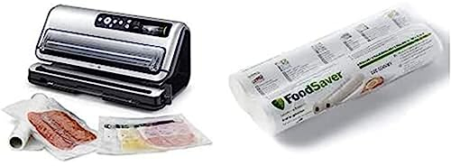 Foodsaver Ffs006X-01 Appareil de Mise Sous Vide + Rouleaux Fsr2802-I, Pour Machine Sous Vide, Pack de 2 (28Cm X 5.5M Chaque)