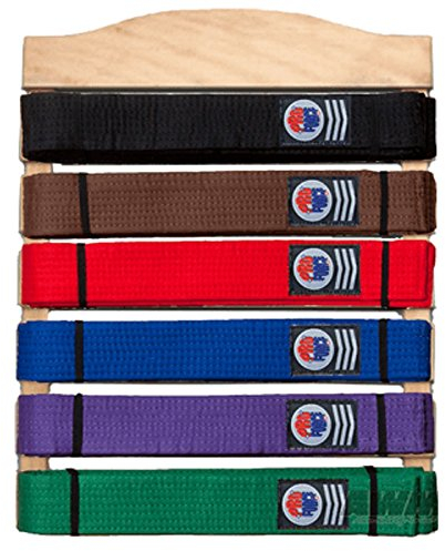 Martial Arts Gürtel-Display Holz Wall Rack Halter für Karate Taekwondo Gürtel – 6 Level
