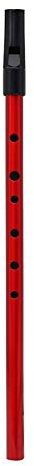 tin Whistle d,tin Whistle,D Whistle Irish Whistle D Mehrfarben Kupfer Traditionelle Tin Whistle D Key Blowing Instrument mit Aufbewahrungstasche - Blau Gold Rot Lila Schwarz(Rot)