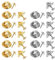 BaiJ Fermoir Pins,100 Ensembles Fermoirs Papillon pour Broches Attaches Pins pour l'artisanat DIY Bijoux Jewelry Making, avec Aiguilles, Argent+Or
