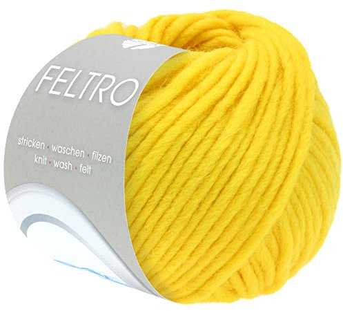 LANA GROSSA Feltro | Filzgarn für Kreativhandwerk, vielseitig, hochwertige Wolle zum Nass- und Trockenfilzen | Handstrickgarn aus 100% Schurwolle | 50g Wolle zum Stricken & Häkeln | 50m FB 94
