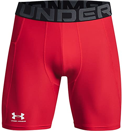 Under Armour Men's Armour HeatGear Compression Shorts, Red (600)/White, X-Large