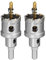 sourcing map Lot de 2 scies cloches en carbure de tungstène de 35 mm pour tôle d'acier inoxydable, tige triangulaire antidérapante, avec foret central revêtu de titane