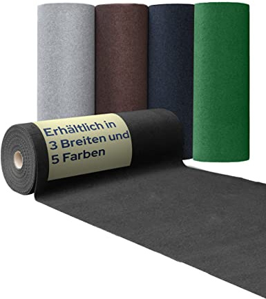 Primaflor Rasenteppich - COMFORT, Anthrazit, 4,00m x 7,50m | UV-stabil & schnelltrocknend | Mit Noppen | Kunstrasen-Teppich für Balkon, Terrasse & Poolbereich | Outdoor Bodenbelag | Balkonteppich