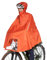 Tatonka Bike Poncho S - Wasserdichter Fahrrad-Poncho mit Kapuze, Sichtfenster für das Fahrradlicht, Reflektoren und Eingriffen für die Hände - Größe S (red orange)