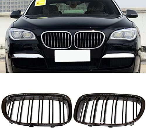 HZYCKJ Front Kühlergrille für BMW F01 F02 7 Series 2009-2015 Frontnierengrill Doppellamellengrill Grills Doppellamellengrills in Schwarz glänzend