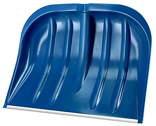KADAX Schneespaten, 49 cm breit, Schneeschaufel ohne Stiel, Schneeschieber, Schneeräumer, Kunststoffschneeschaufel, Schneeschippe (1, Blau mit Alukante)