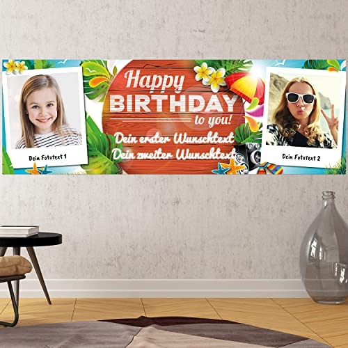 Geburtstags Banner - personalisiert mit Deinen Texten & Fotos | XL - Format (Layout 8)