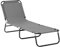 Outsunny Tumbona Plegable Reclinable con Ángulo Ajustable de 5 Posiciones para Jardín Exterior Piscina Terraza Camping Carga 120 kg 188x56x28 cm Gris