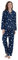 GLOBAL Femme Pyjama Flanelle Manches Long |Ensembles de Pyjama Coton |Chemises de Nuit Bouton | Chaleureux Vêtements de Nuit Confortable |Agneau Mignon Bleu L