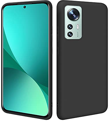 HSP Hülle für Xiaomi 12 / 12X 5G [Staubabweisend] Handyhülle | Premium TPU Silikon Case Schutzhülle | Kratzfest Stoßfest Fallschutz | Kabelloses Laden Kameraschutz | Passgenau Dünn Matt | Schwarz