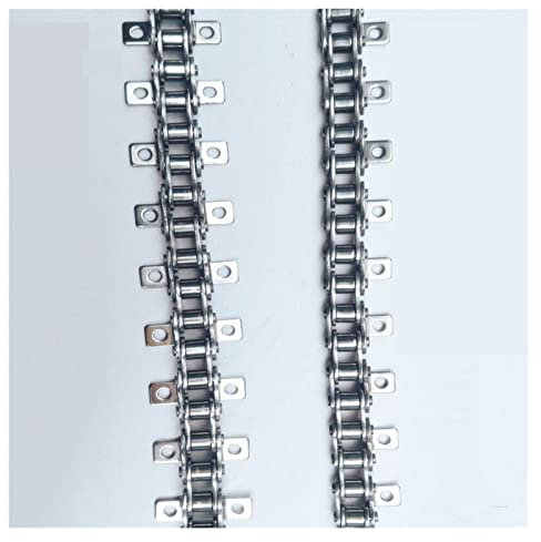 KIRANDY 1 stücke 1. 5m Länge Edelstahl Kurzer Pitch Plate Förderer Antrieb Walzenkette mit A1 A2. Anhänge (Bending Radius : Single Hole, Inner Size : 08B-1)