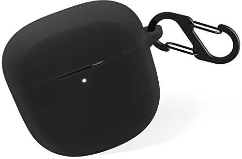 Geiomoo Silicone Case Compatible with Bose QuietComfort Earbuds II, Protective Cover with Carabiner (Black)