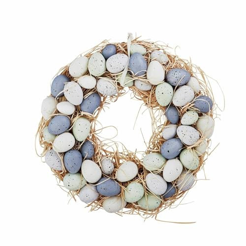 Loberon Kranz Pinehurst, von Hand bemalt, zarte Farbwahl, Osterkranz, Osterdeko, Ostern, Osterfest, Wohn-Accessoire, Bambus, Kunststoff, Schaumstoff, bunt