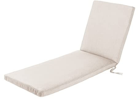 Sunbrella Chaiselongue-Sessel, Outdoor-Möbel für Terrasse, wetterbeständiger und hochwertiger Stoff, Rückenlehne, Liege und Klappset, Rasen-, Strand- und Pool-Betten (Eierschale, Acryl, 61 cm T x 188