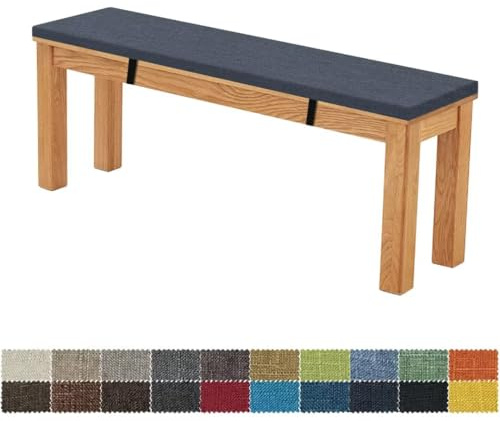 FIOVIP Bankauflage Bankkissen Sitzbankkissen 170X35X3CM Abnehmbar Waschbar Doppelt rutschfest Hochelastischer Geeignet für Gartenbänke, Schaukeln, Terrassen, Innenbänke(Dunkelgrau Blau)