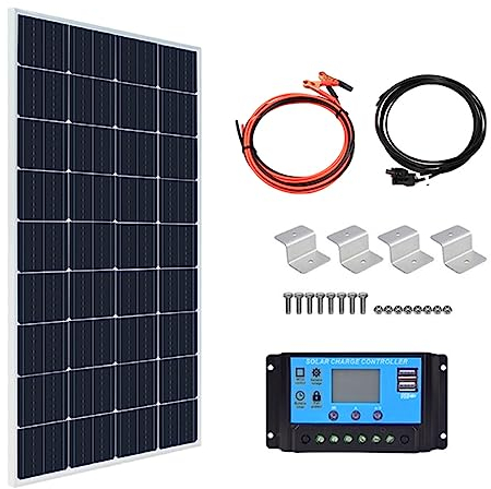 RayGenius Kit De Panneaux Solaires Monocristallins 400w 12v 800w avec RéGulateur De Charge 40A pour Caravanes ExtéRieures, Remorques De Bateau, Camping-Cars, Bateaux (avec Accessoires),One