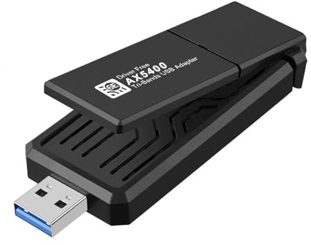 AX5400 WiFi 6E Tri-Bands USB 3.0 Driver Free Adapter 2.4G 5G 6G WiFi Receiver Dongle for Desktop Laptop Windows 10 11