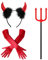 Sprinlot Guanti Lunghi Rosso Donna, Guanti in stile anni '20, Cerchietti Diavolo Rosso, Corno del Diavolo, Costume Accessorio anni '20 festa di Carnevale Cosplay