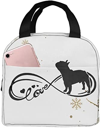 Nadie Lunchtasche mit französischer Bulldogge für Mädchen und Jungen, wiederverwendbare Kühltasche