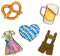 Streudeko bayrisch - 25Stk Tischdeko aus Holz, Eventdeko, Dirndl, Lederhose, Breze, Herz, Bierkrug, Oktoberfest-Party Dekoration, bayrische Party, Wäscheklammern basteln, Deko Geburtstag Firmenfeier