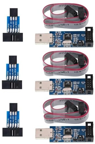 GERUI 3 Stück Downloader Programmierer 51 AVR ATMEGA8 Downloader 10 Pin USB Programmer zu 6Pin Adapter Platine für AVR Serie Mikrocontroller.