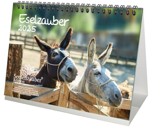 Eselzauber DIN A5 Tischkalender für 2025 Esel - Seelenzauber
