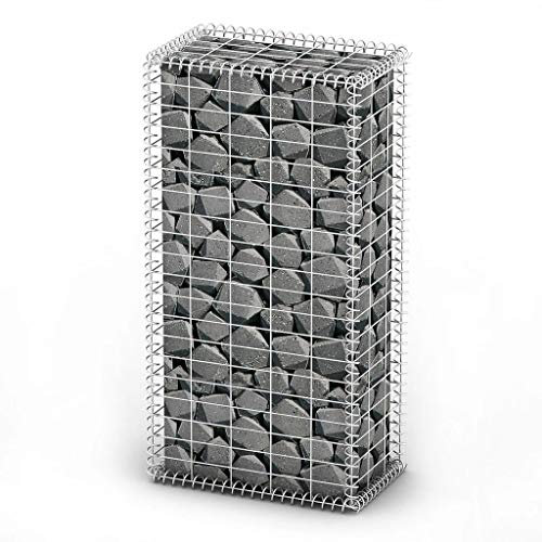 Gecheer Gabion Basket with Lids Galvanised Wire 100 x 50 x 30 cm Model141039