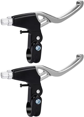 QIMEI-SHOP Fahrrad Bremshebel Mountainbike Bremshebel für 22 mm Durchmesser Lenker Alle Aluminiumlegierung Fahrradbremse Handbremse Hebel für Rennräder MTB BMX Silber 1 Para