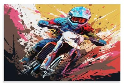 Dirt Bike Vintage-Poster, dekoratives Gemälde, Leinwand, Wandposter und Kunstdruck, modernes Familienschlafzimmerdekor, 40 x 60 cm