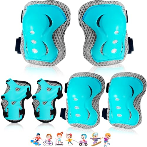 Protecciones Patines Niño Rodilleras y Coderas Niño Equipo de Protección Infantil 6 Piezas, Protecciones Patines Infantil Consta de Rodilleras Coderas Muñequeras Protecciones Skate Niño