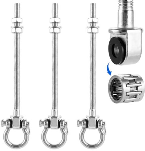 GBACHOOSE 3 Stück Schaukelhaken M10, Schaukelhaken mit Lager, 22,8cm Schaukelhaken Edelstahl, Deckenhaken Schaukel, Schwerlasthaken Decke, 650kg Schaukelhaken für Holzbalken, Hängematte, Yoga, Boxsäck