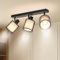 Doughelec Deckenlampe Deckenstrahler 3 Flammig Wohnzimmer - Schwarz Deckenleuchte Deckenspot Vintage E14 Schwenkbar Lampe Decke Wandstrahler MAX 30W Spot Stoff Weiß für Küche, Ohne Leuchtmittel