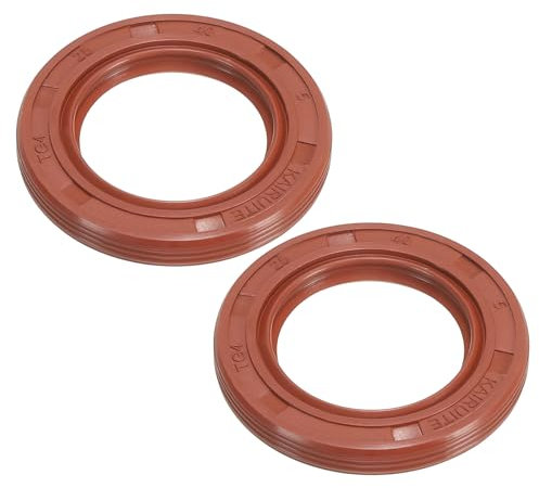 PATIKIL EU Retén Radial, 2 Pcs 25mm x 40mm x 5mm Caucho Fluoro TG4 Retén De Aceite Para Bombas De Aceite Y Motores De Eje De Rodamiento, Marrón