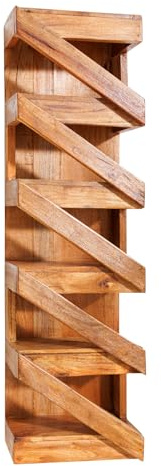 Riess Ambiente Massives Weinregal MAKASSAR - 80cm - recyceltes Teakholz - für 5 Flaschen Wandregal