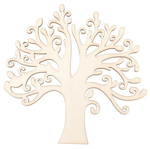 Garneck 10 Stück Holzbaum Deko Aus 3 mm Mdf Holz Ca. 125 * 125 mm | Einfaches Baumdesign, Ideal Für Kartenherstellung, Lackierbar Und Bemalbar