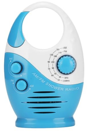 Sirxlevcy Wasserdichtes Duschradio, AM/FM-Radio mit Einstellbaren Lautsprechern, Tragbare Lautsprecher mit Hakengriff, Strapazierfähige Feinverarbeitung