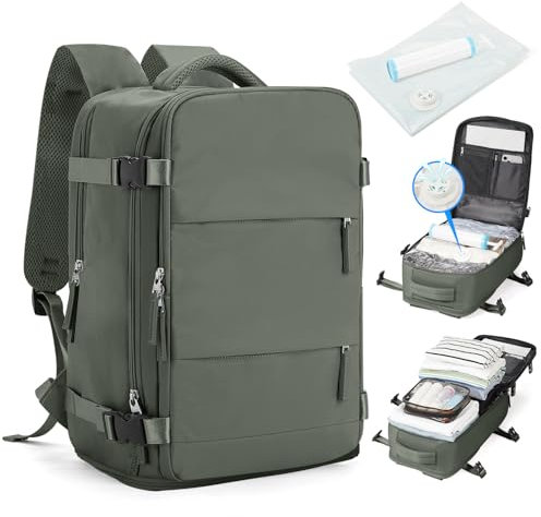 SZLX Vakuum Rucksack Handgepäck Damen, Airbag Rucksack Vakuum mit Vakuumsystem für Reisen, Ryanair Vacuum Reiserucksack mit Pumpe Wasserdicht Herren Vakuumkoffer