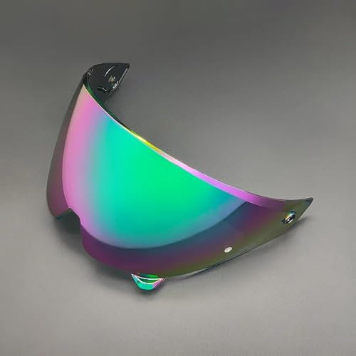 Yofab Visiera Casco Moto per RUROC Atlas 3.0 4.0, Visiera del Motociclo della Lente, Sostituzione della Visiera della Lente del Casco del Parabrezza del Motociclo,E Rainbow Green