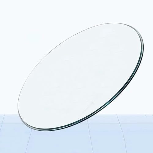 Genérico Tablero De Vidrio Multiusos para Mesa, Panel De Vidrio Templado De Repuesto Transparente, Superficie Redonda De Mesa De Cristal(80cm/31.4in)
