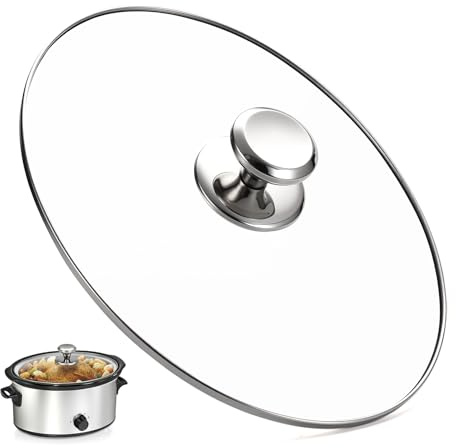 Ovaler Glasdeckel, 6 Quart Ersatz für Hamilton Beach 33665G Slow Cooker, 6 qt Slow Crock Topfdeckel Ersatz, transparenter Herd Topfdeckel Ersatzteil