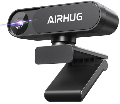AIRHUG 4K UHD USB Webcam No Mic with Privacy Cover, USB Camera | 16MP Sony Sensor, PDAF Fast Focus, 63° Gold FOV, Auto Light Correction, Privacy Cover for Secure Meetings