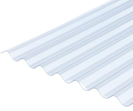 eDecks Vistalux Corrugated Roofing Sheets - Super Heavy Duty PVC 3 ASB - (L) 8ft - 2440mm - All Weather Roof Panels for Outdoor Garden Shed, Garage, Carport, Storage, Greenhouse - 11 Pack