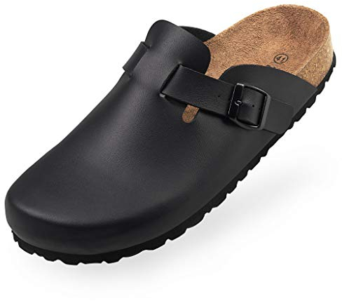 BOnova Wesel Bonoflor in Bonoflor schwarz 39: Hausschuhe mit Kork-Fußbett aus Bonoflor, hergestellt in der EU