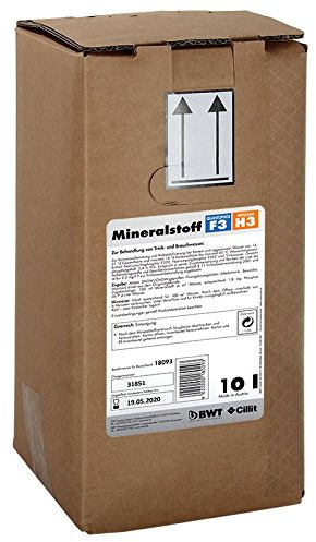 BWT Mineralstoff F3/H1 10l Dosiermittel für Wasserhärte 14–21 °dH | ideal bei weichem Wasser | Mineralstoffe für Trink- und Brauchwasser | zuverlässige Wasseraufbereitung | Kalkschutz und Geräteschutz