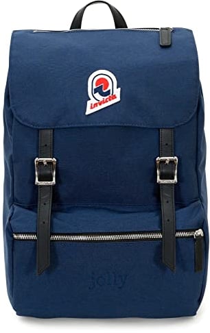Invicta Rucksack, JOLLY PLAIN HERITAGE Tagesrucksack, Lässiger Daypack, Für Büro, Ausflüge & Pendeln, Für Uni, Sport, Freizeit, Laptopfach, italienisches Design, blau