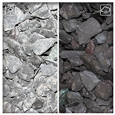 Kieskönig Schiefersplitt Canadian Slate Blue 15/30 mm Edelsplitt Schiefer Rötlich-Violett 25 kg (Sackware)